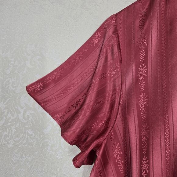 VTG Victoria's Secret Gold Label Cropped Top S Pink Coral Button Front Flare Slv - Picture 5 of 12